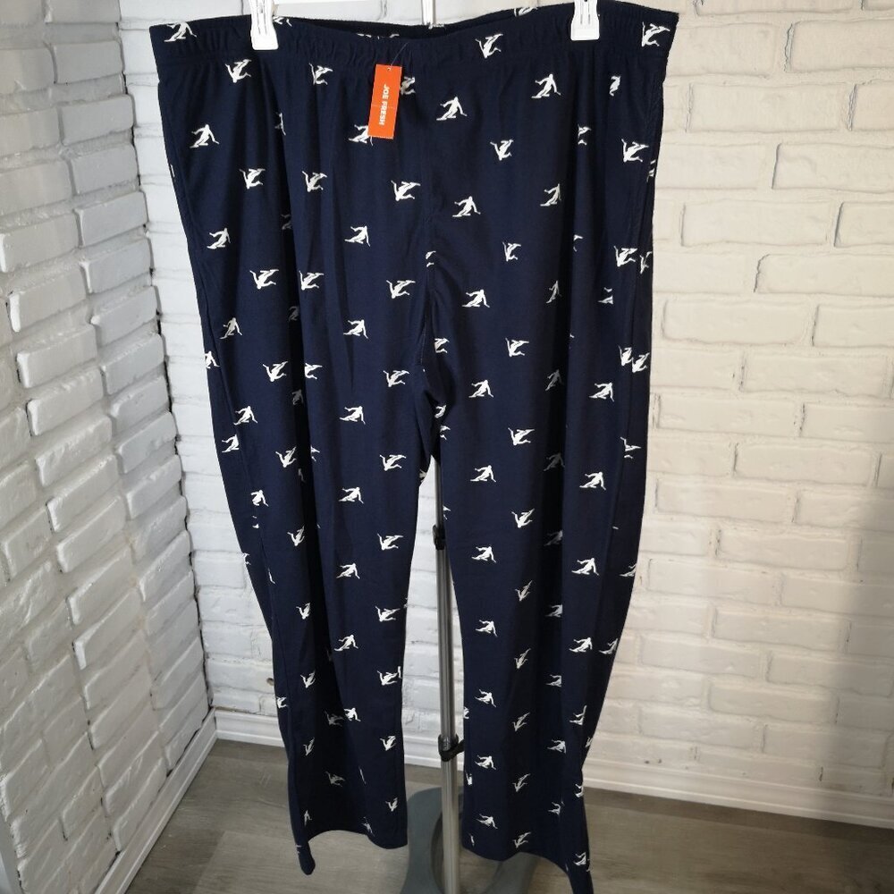 NWT Joe Fresh Men's Size XXL Navy w/ White Print Flannel Lounge Pants - Picture 1 of 12